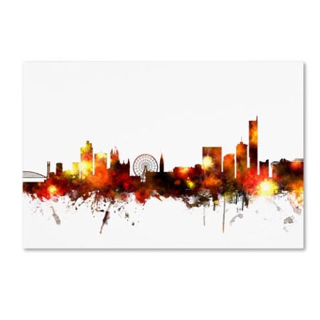 Trademark Fine Art Michael Tompsett 'Manchester England Skyline Red' Canvas Art, 22x32 MT1158-C2232GG